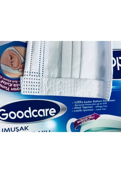 Goodcare Meltblownlu 3 Katlı Cerrahi Maske 24 x 10'lu Paket Beyaz
