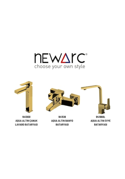 Newarc Aqua 941008 + 941518 + 941888L Batarya Set Altın