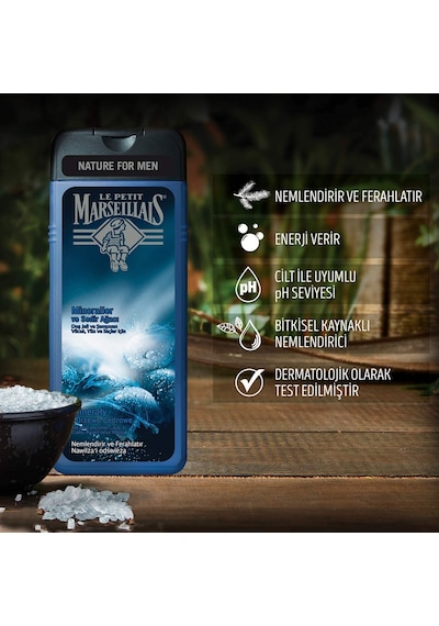 Le Petit Marseillais Nature Men Serisi Mineraller ve Sedir Ağacı Duş Jeli ve Şampuan 400 ML