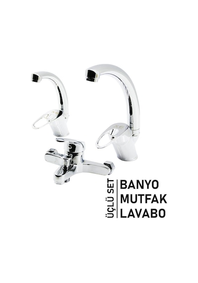 Fd Paşa 3'lü Set Aç Kapa Batarya Musluk Mix Banyo, Mix Kuğu Evye Mutfak, Mix Kuğu Lavabo Diğer