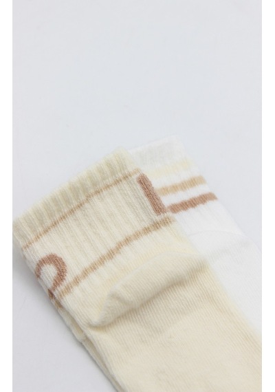 Erturkstore Penye Kaymaz Soket Çorap 2li 10144 Bej Ekru Çok Renkli