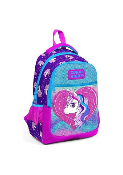 Mor Pembe Unicorn Desenli Çok Renkli