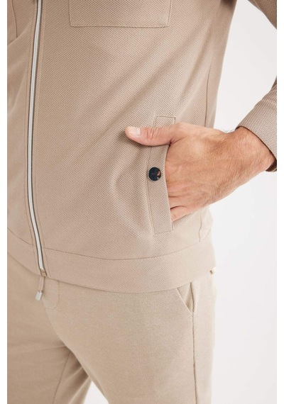 DeFacto Slim Fit Dar Kesim Polo Yaka Fermuarlı Mevsimlik Baharlık Mont D7533AX25SPBG216