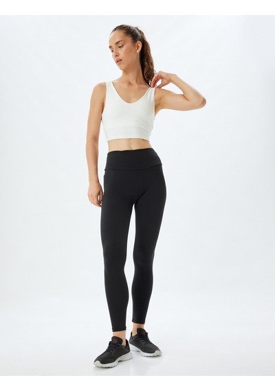 Koton Spor Tayt Yüksek Bel Slim Fit Siyah 5wak40217nk