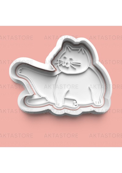 Yoga Yapan Kedi Kurabiye Kalıbı Ve Şeker Hamuru Kalıbı 4'lü Set 0201-set