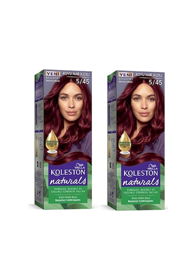 Hubrendy Tedarik Naturals Saç Boyası Koyu Nar Kızılı 5/45 2x Paket