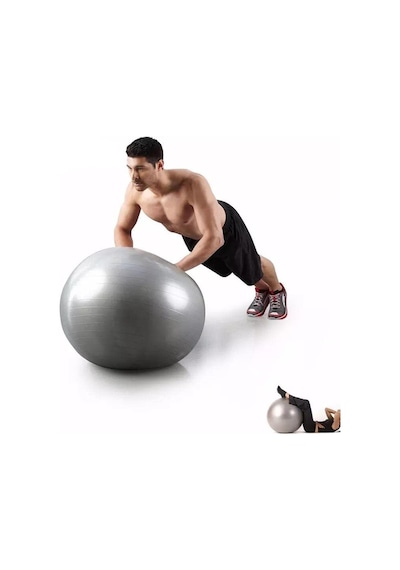 Pilates Topu Gri- Pompa Hediyeli 65 Cm