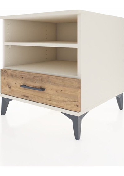 Kronos Komodin 2 Raflı Tek Çekmeceli 60x59x64 Aytaşı-çam Aytaşı