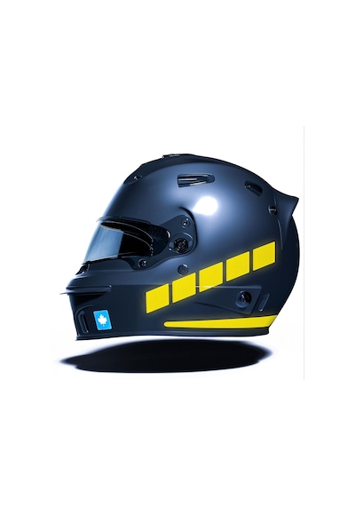 Şerit Tasarımlı Reflektif Sarı Motosiklet Kask Sticker Çınar Extreme