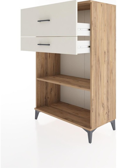 Hyperion Dolap Tek Raflı 2 Çekmeceli 88x44x134 Çam-aytaşı Atlas Çam