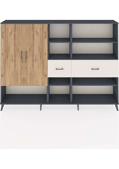 Arges Dolap 10 Raflı 2 Çekmeceli 2 Kapaklı 220x30x163 Antrasit-çam/aytaşı Atlas Çam/aytası - Antrasıt Arges Dolap 10 Raflı 2 Çekmeceli 2 Kapaklı 220x30x163 Antrasit-çam/aytaşı Atlas Çam/aytası - Antrasıt