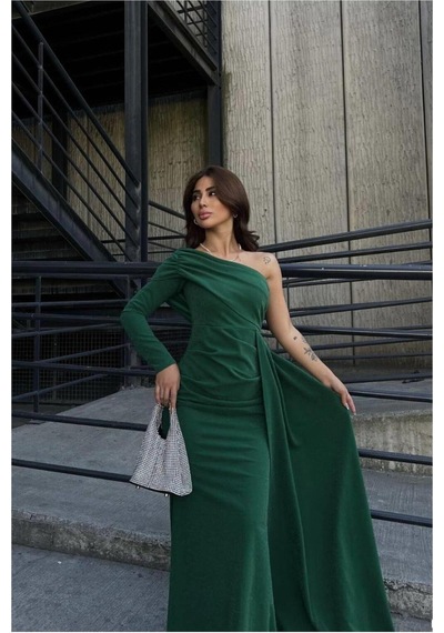 Genel Markalar Kadın Vintage Krep Kumaş Tek Omuz Kuyruklu Abiye Elbise Zümrüt - 925383560 Zümrüt Genel Markalar Kadın Vintage Krep Kumaş Tek Omuz Kuyruklu Abiye Elbise Zümrüt - 925383560 Zümrüt