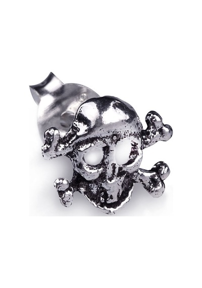 Bitmeyenkartus Ejoya Gümüş Kurukafa Erkek Küpesi 8 X 8 Mm