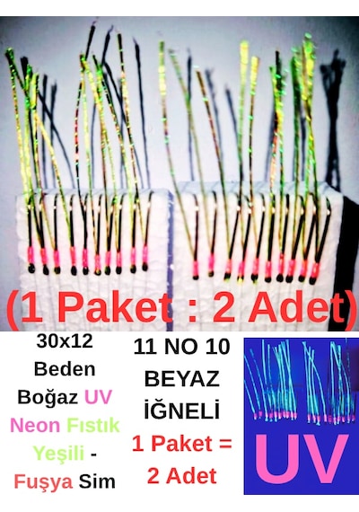 Ea genset İstavrit Çaparisi 30x12 11 No 10 Beyaz İğneli 2li Paket