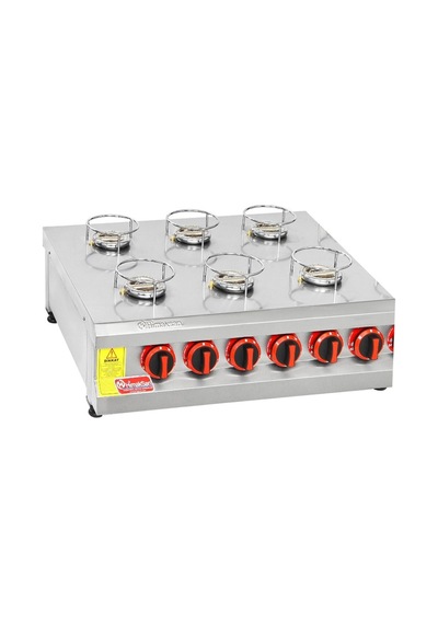 Himaksan  Endüstriyel Lpg Tüplü 6 Ocaklı Künefe Ocağı Makinesi