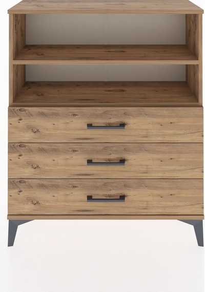 Arges Şifonyer 2 Raflı 3 Çekmeceli 88x30x106 Çam-çam Çam