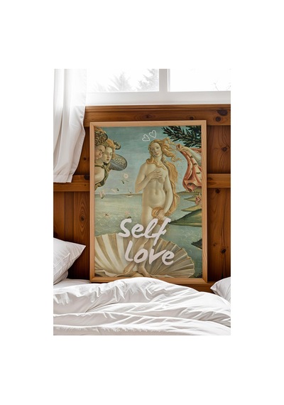 Saturn The Birth Of Venus Self Love Çerçeveli Tablo Modern Dokunuşlu Klasik Sanat Altered Art