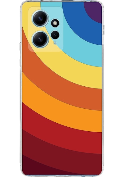 Xiaomi Redmi Note 12 4g Uyumlu Kamera Korumalı Renk Cümbüşü A Tasarımlı Şeffaf Kılıf
