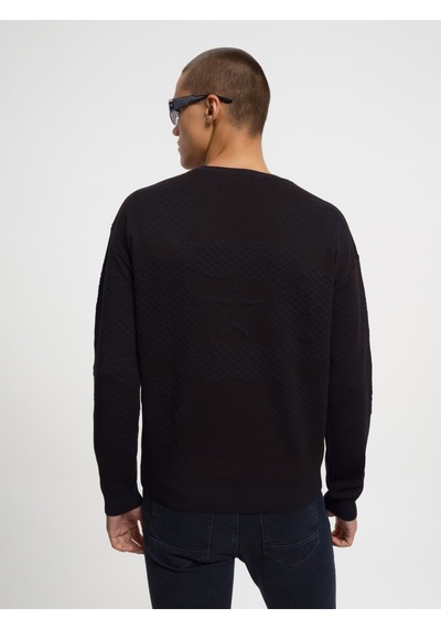 Oversize Fit Erkek Kazak Siyah