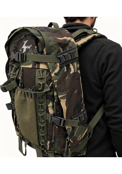 Su Geçirmez Outdoor Sırt Çantası - Dağcı Çantası - Savage Ventura 50lt- Kamuflaj Çok Renkli