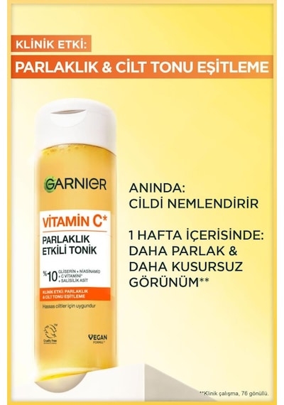 Vitamin C Parlaklık Etkili Canlandırıcı Tonik Gliserin, Niasinamid, Salisilik Asit 120 Ml 3600542628419-10608