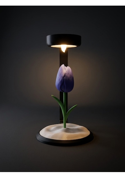 Moonlamp Mavi Lale Dekoratif Hediyelik Lamba