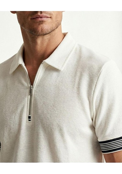 Cazador 44715 Erkek Polo Yaka T-shirt Ekru