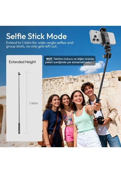 Ulanzi Tt24 Cka 146cm Quick Release Selfie Stick Tripod Siyah - S044