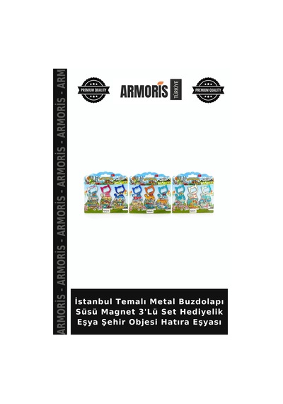 İstanbul Temalı Metal Buzdolapı Süsü Magnet 3'lü Set Hediyelik Eşya Şehir Objesi Hatıra Eşyası