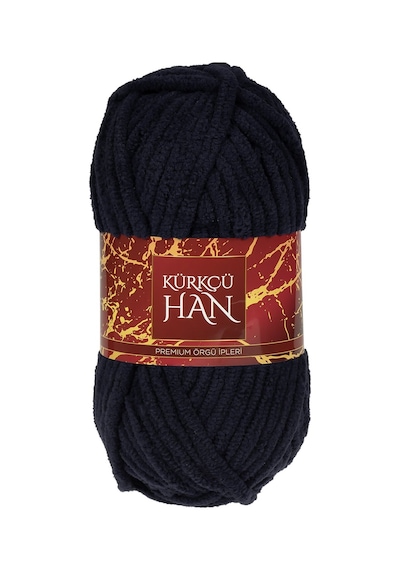 Kürkçü Han Lüks Kadife 100gr 60m El Örgü İpi Lacivert