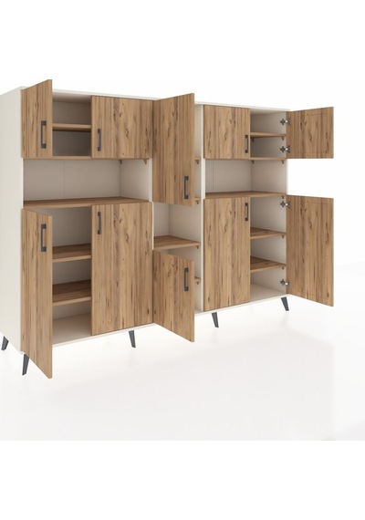 Hyperion Dolap 14 Raflı 10 Kapaklı 220x44x163 Aytaşı-çam Aytaşı-çam