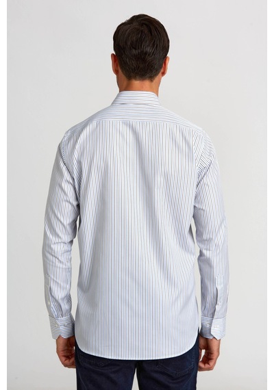 Bisse Erkek Regular Fit Çizgili Spor Gömlek Mavi Gm23k232014 C35 Mavi