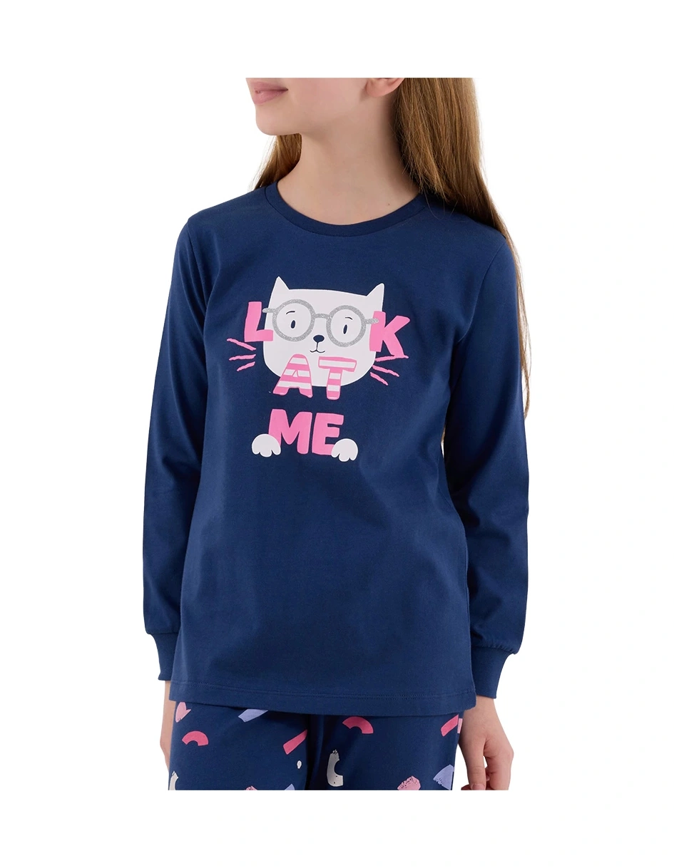 Rolypoly Rp3696-2 Kız Çocuk Kışlık İkili Pijama Takım Koyu İndigo