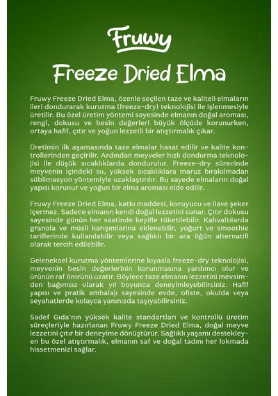 Freeze Dried Elma Kova Dondurularak Kurutulmuş Elma Diğer