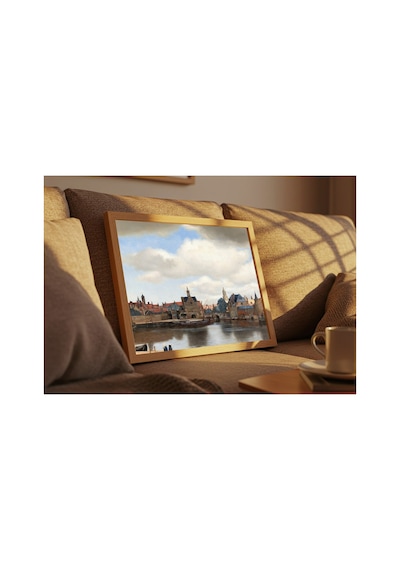 Rönesans Vermeer Delft Manzarası Çerçevesiz Poster 21x30 Cm A4 Tablo Rönesans Klasik Sanat