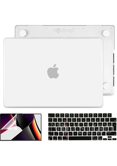 Apple Uyumlu MacBook Pro 2021 M1 14 Inç A2442 Mat Kılıf + Klavye Kılıfı + Film (544548229)