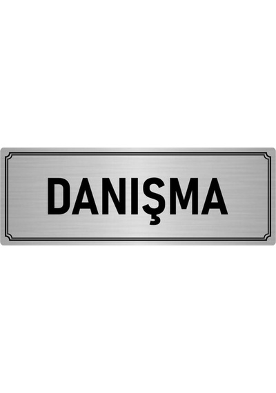 Metal Yönlendirme Levhası, Departman Kapı İsimliği Danışma 10x20 cm Gümüş Renk
