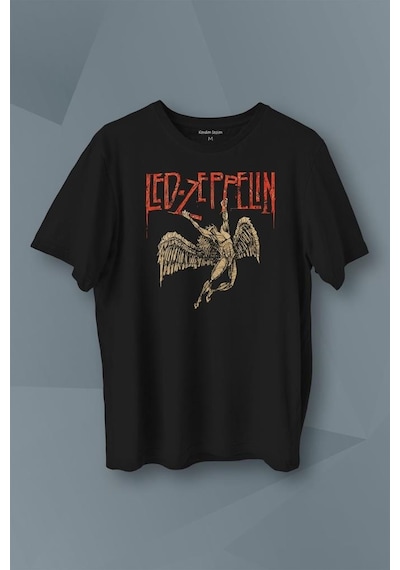 Led Zeppelin Falling Angel Rock Music Baskılı Tişört Unisex T-shirt 001