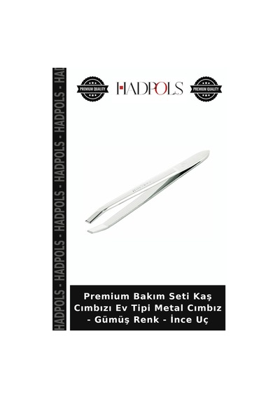 Premium Bakım Seti Kaş Cımbızı Ev Tipi Metal Cımbız - Gümüş Renk - İnce Uç