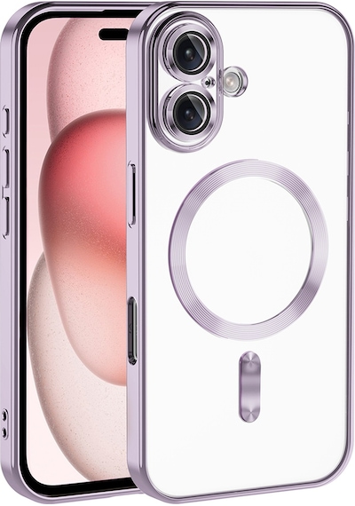 Apple Uyumlu iPhone 16 Plus Kılıf Kamera Korumalı M-safe Wireless Şarj Özellikli Zore Demre Kapak Lila