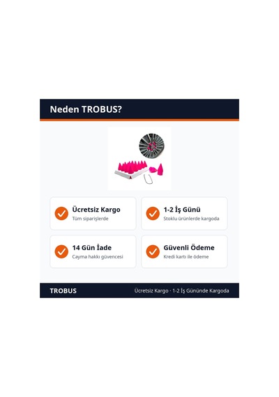 Trobus Bijon Kapağı Sökme Aparatlı 20'li Set Sivri Uçlu 17 Mm Pembe