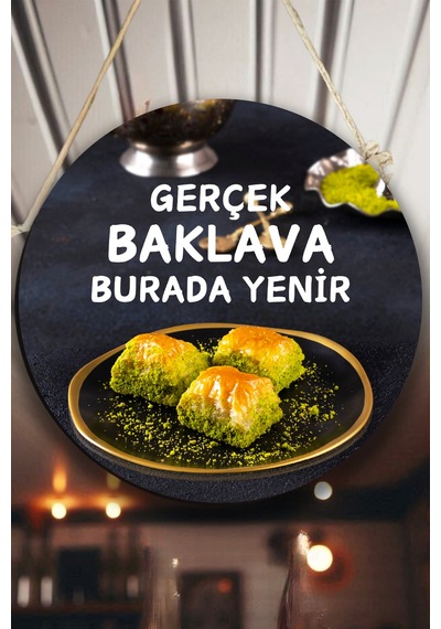 Baklava Salonu Duvar, Kapı, Tek Taraflı Askılı Pano Karşılama Tabelası, Baklava Dükkan Süsü