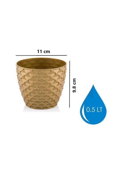 Omnipazar So-kap1 Kapadokya Dekoratif Plastik Saksı 0.5 Litre No 1 Gold