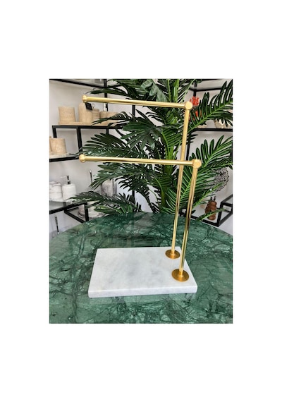 Mermer Ayaklı Metal Banyo El Havluluk Kağıt Havluluk Standı-85 Çok Renkli