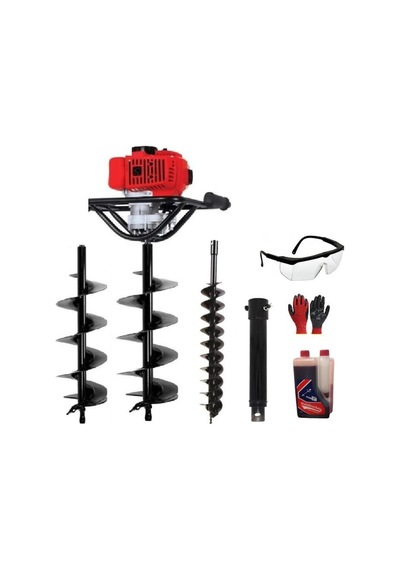 Secho DX5500 Toprak Burgu Makinesi + Uç Aksesuar Seti 100 - 150 - 200 MM