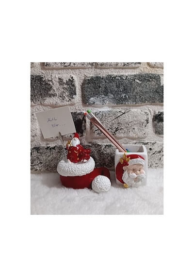 El Yapımı Noel Baba Kağıt Tutacağı Ve Kalemlik Seti,özel Tasarım 2'li Set.
