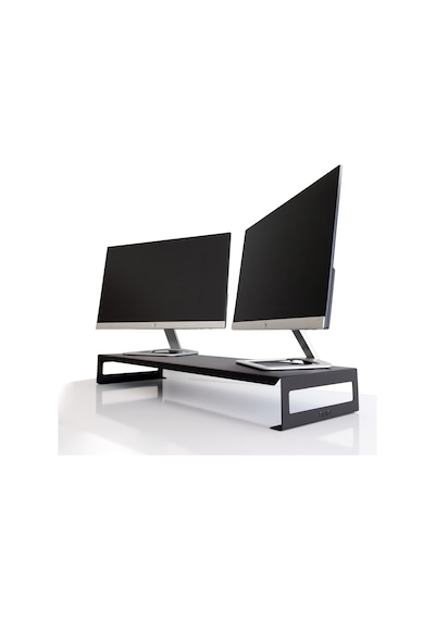 Hansdo İkili Metal Monitör Standı Siyah