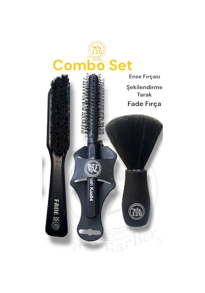 126 Ense Fırçası & Fade Fırça & Saç Fırçası Combo Set