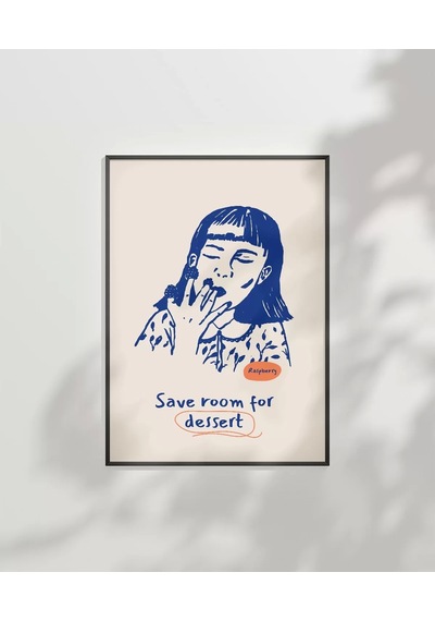 Çerçevesiz Poster Ahududu Ve Tatlı Kaçamak