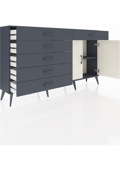 Arges Konsol Tek Raflı 6 Çekmeceli 2 Kapaklı 176x30x99 Antrasit-a Antrasit-aytaşı/antrasit Arges Konsol Tek Raflı 6 Çekmeceli 2 Kapaklı 176x30x99 Antrasit-a Antrasit-aytaşı/antrasit
